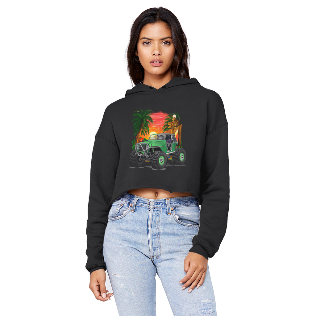Jeep 4x4 Rocktoy Rock Climber Car Art Unisex Cropped Raw Edge Boyfriend Hoodie