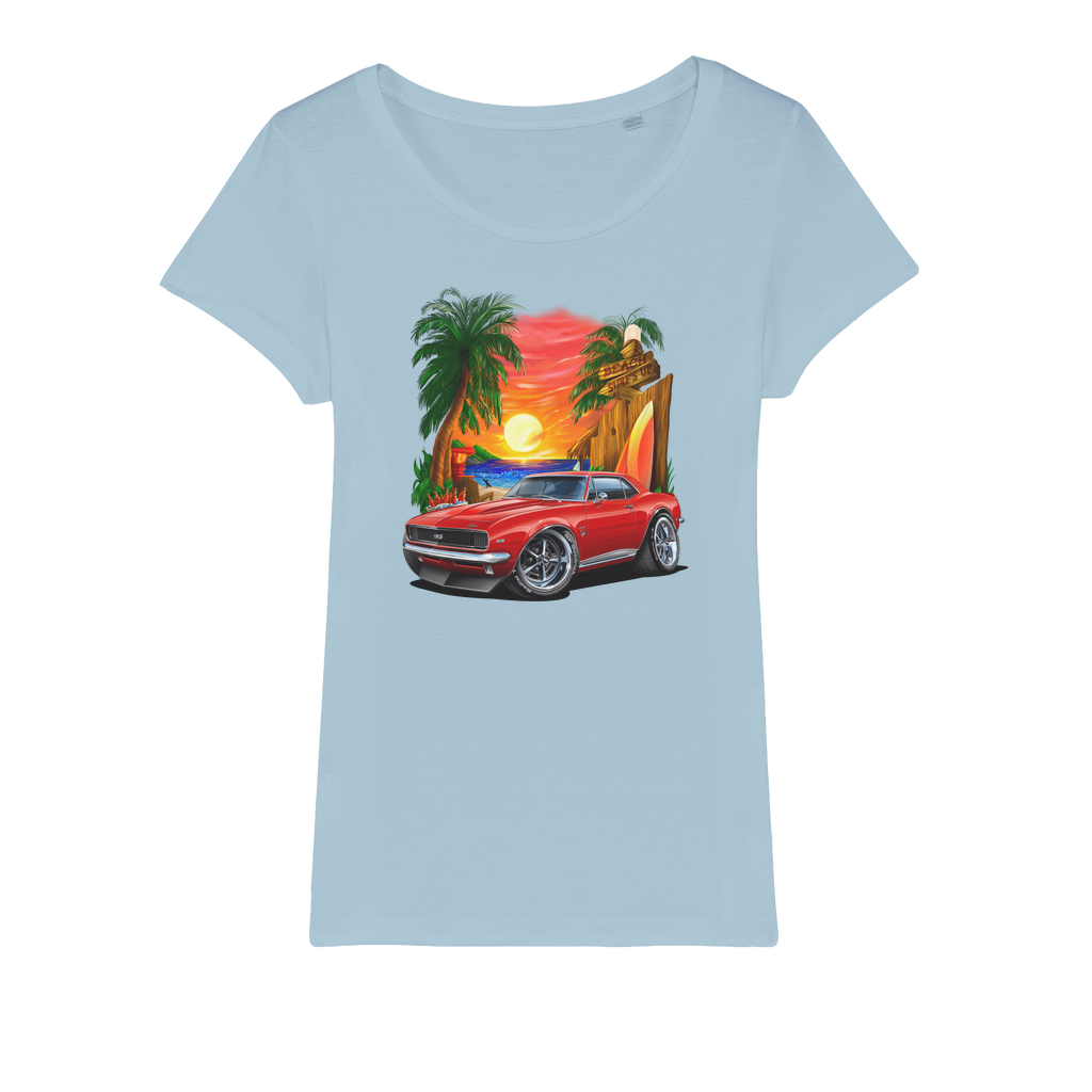 1967 Camaro SS Margaritaville Beach Car Art Organic Jersey Womens T-Shirt