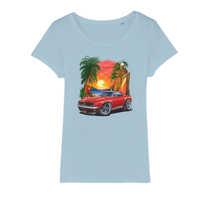 1967 Camaro SS Margaritaville Beach Car Art Organic Jersey Womens T-Shirt