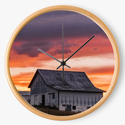 Barn Sunset 10 inch wall clock