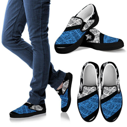 Blue Lives Matter Men's Slip Ons (Black) Shoes