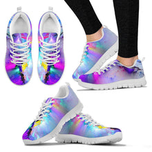 Rainbow Splash Abstract Womens Running Shoes White