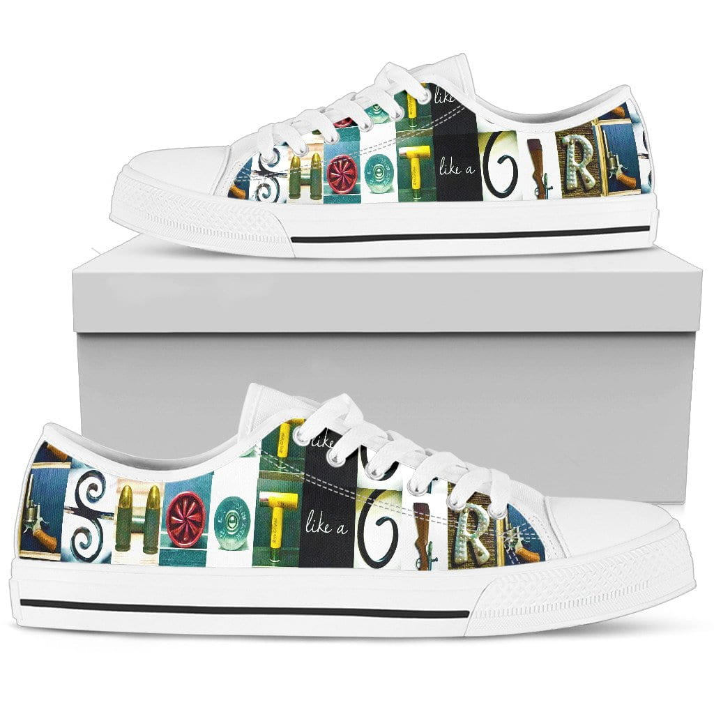 Shoot Like A Girl Low Top Womens Tennis Shoes White