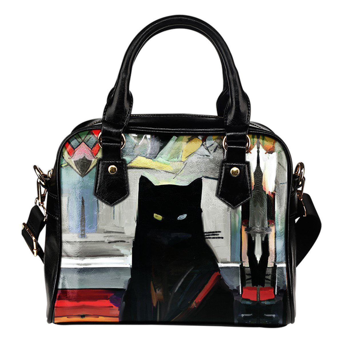 Art Cat Shoulder Handbag