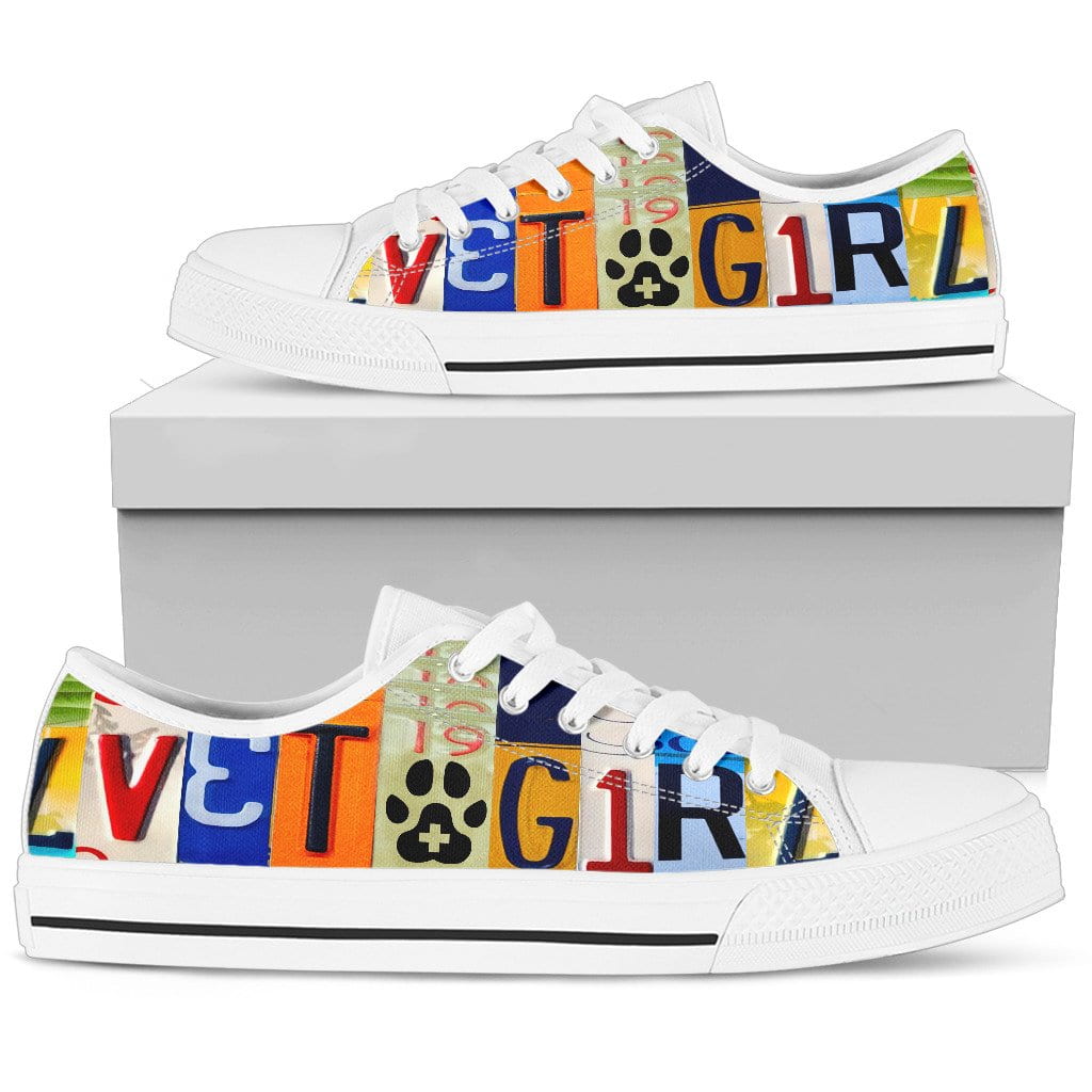 VET Girl Low Top Womens Tennis Shoes White