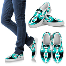 Teal Winter Camp Sopo Womens Slip Ons White Sole Shoes