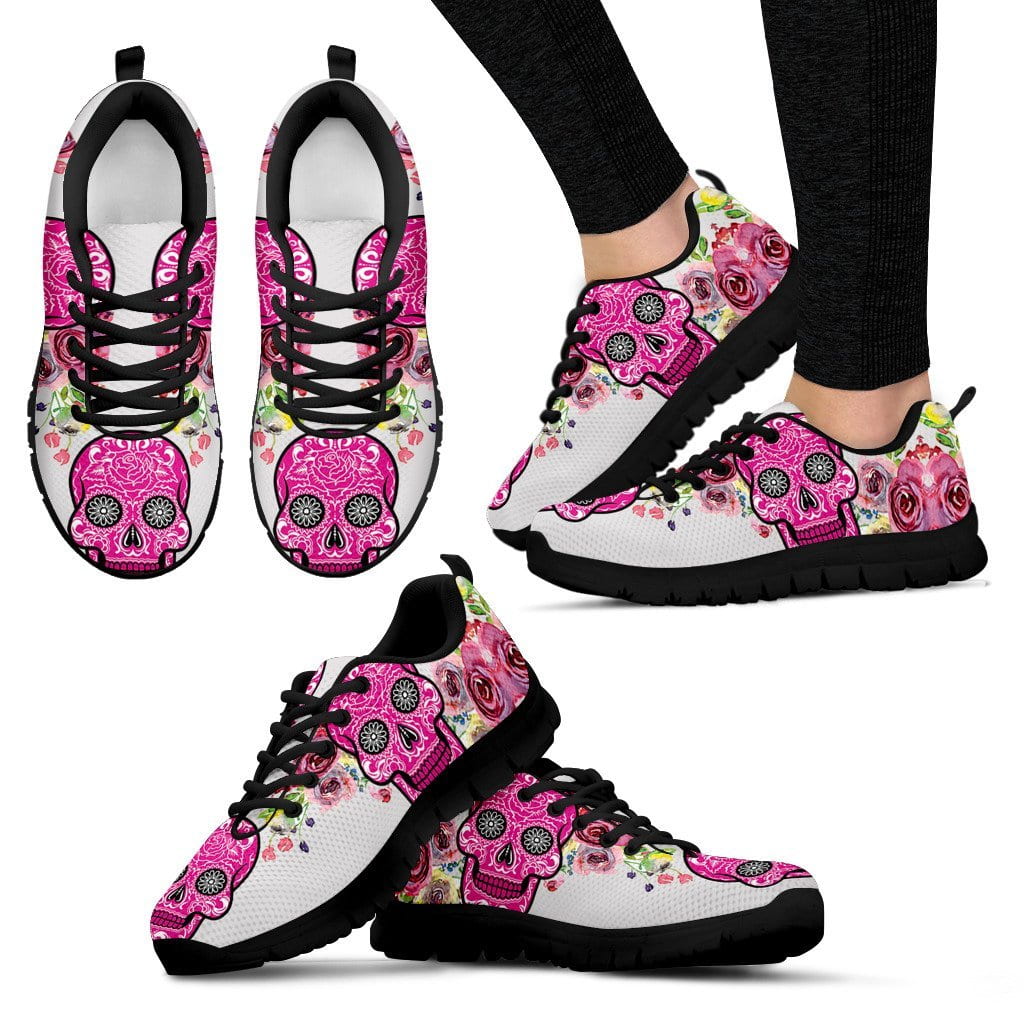 Floral Skull Women's Sneakers