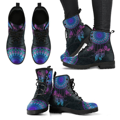 Mandala Dream Catcher Women's Leather Boots