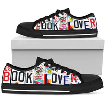 Book Lover Low Top Mens Tennis Shoes Black
