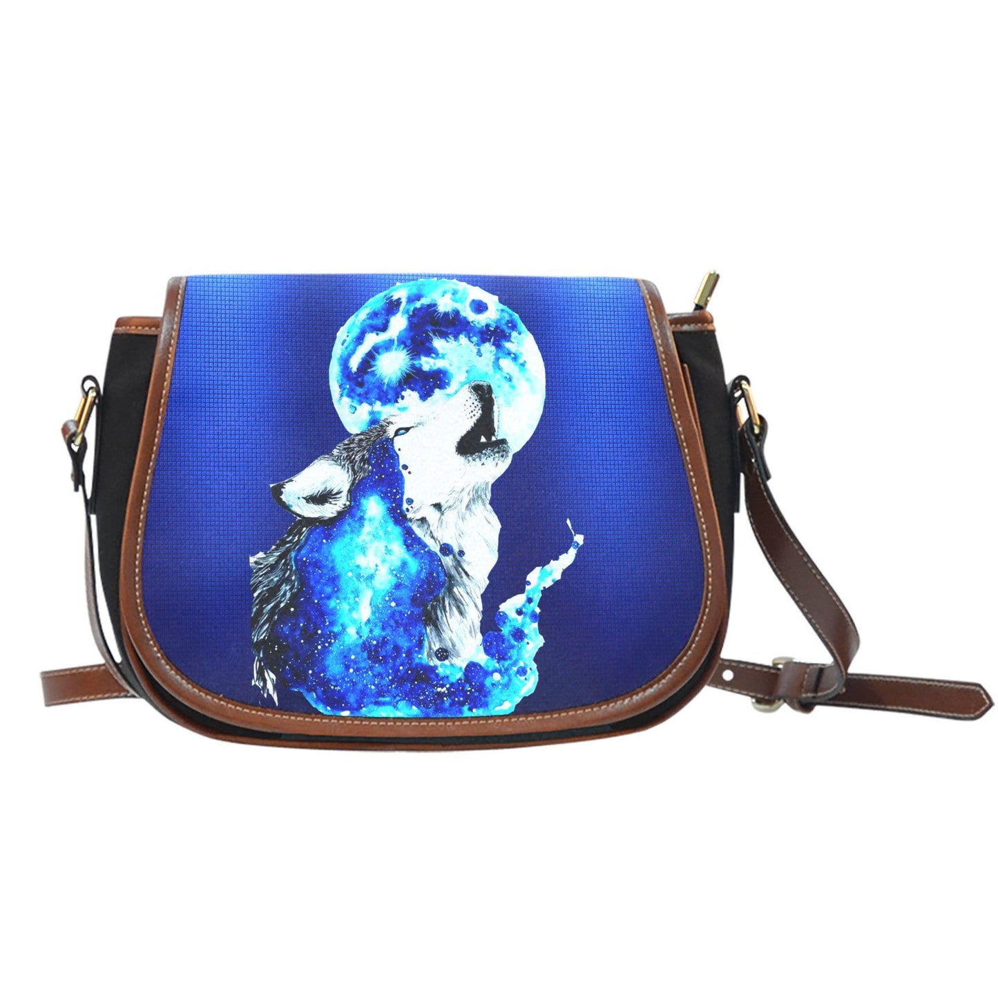 Howling Wolf Blue Moon Shoulder Saddle Bag