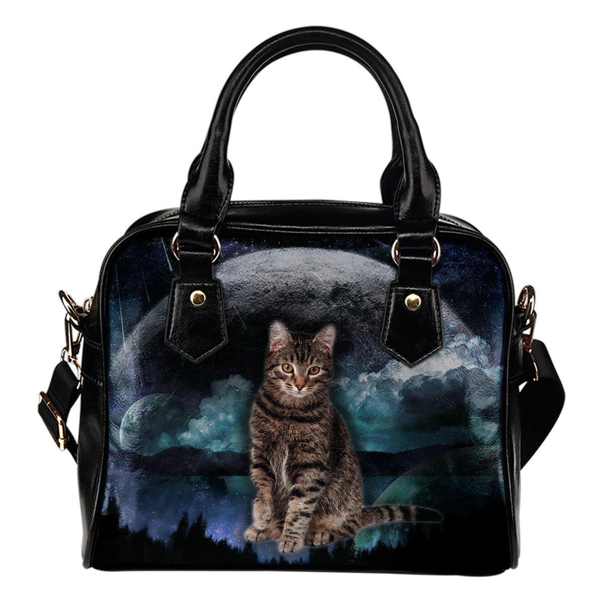 Cat Planet Shoulder Handbag