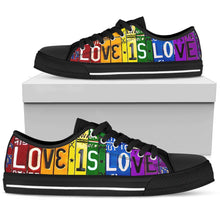 Love Is Love Low Top Womens Tennis Shoes Black