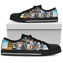 Beer Lovers Low Top Womens Tennis Shoes Black