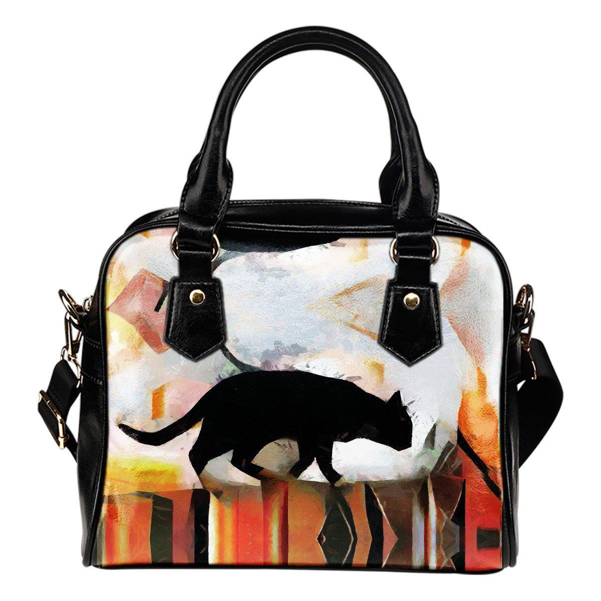 Art Cat Shoulder Handbag