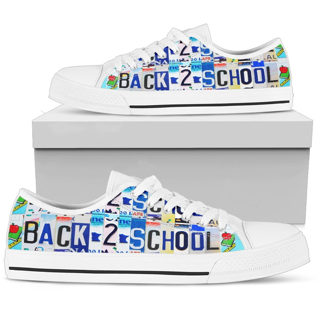 Back To School Low Top Mens Tennis Shoes White