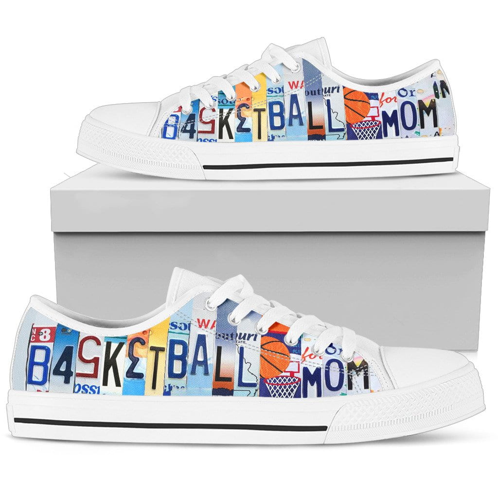 Basketball Mom Low Top Womens Tennis Shoes White