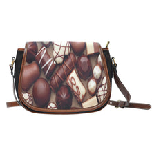 Chocolate Lovers Leather Trim Saddle Bag