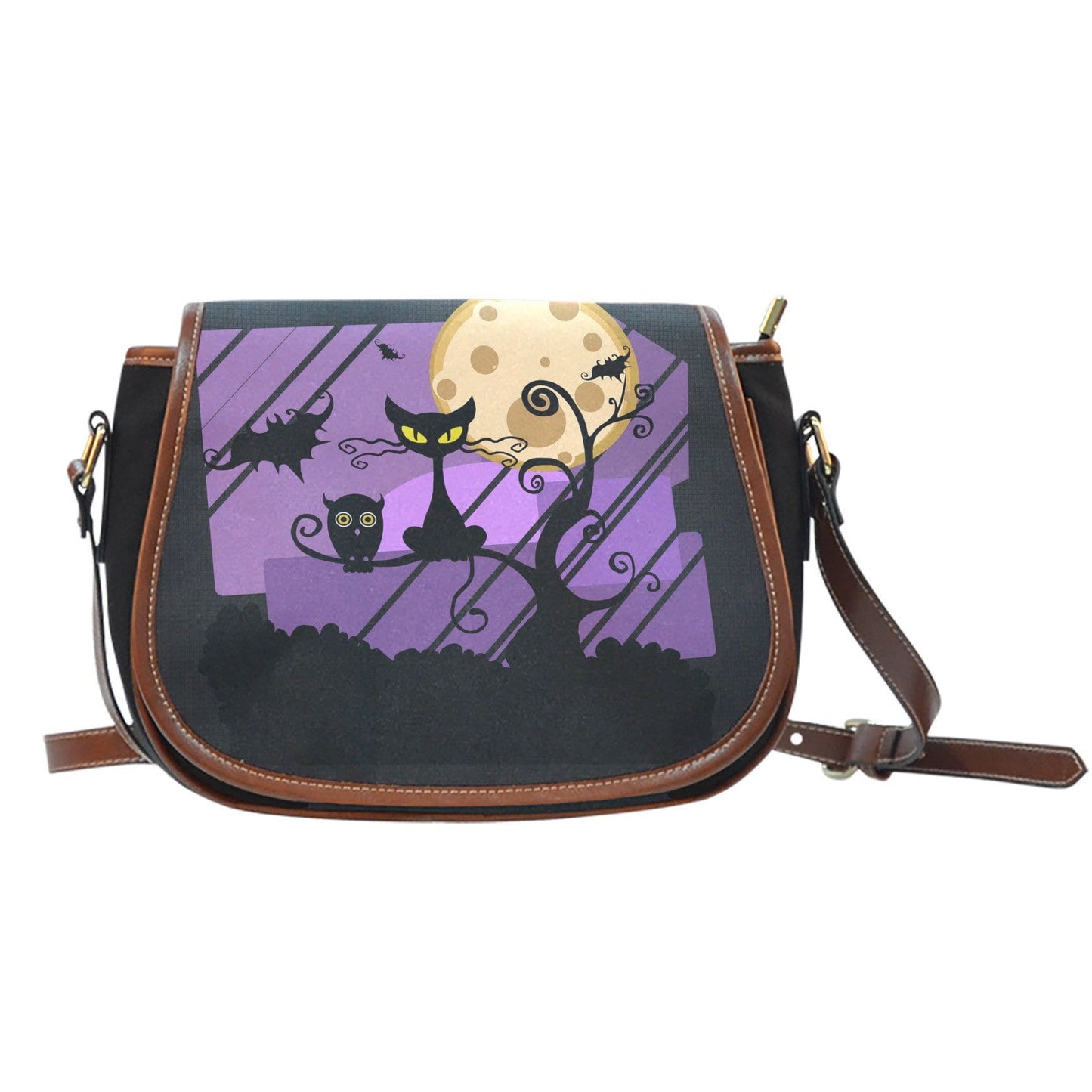 Halloween Cat Saddle Shoulder Handbag