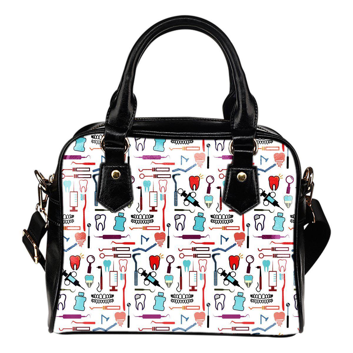 Dental Tools Pattern Shoulder Handbag