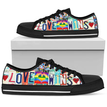 Love Wins Low Top Womens Tennis Shoes Black