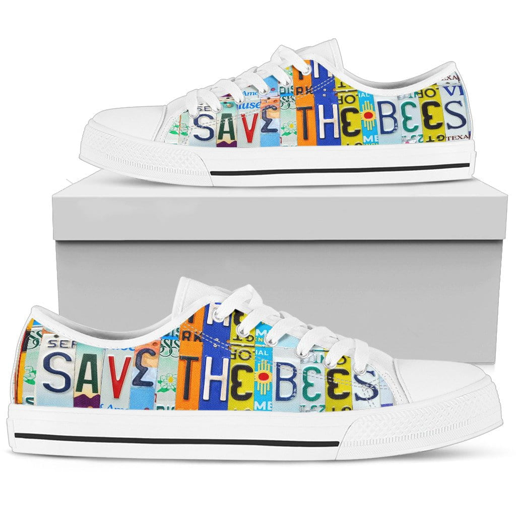 Save The Bees V2 Low Top Womens Tennis Shoes White