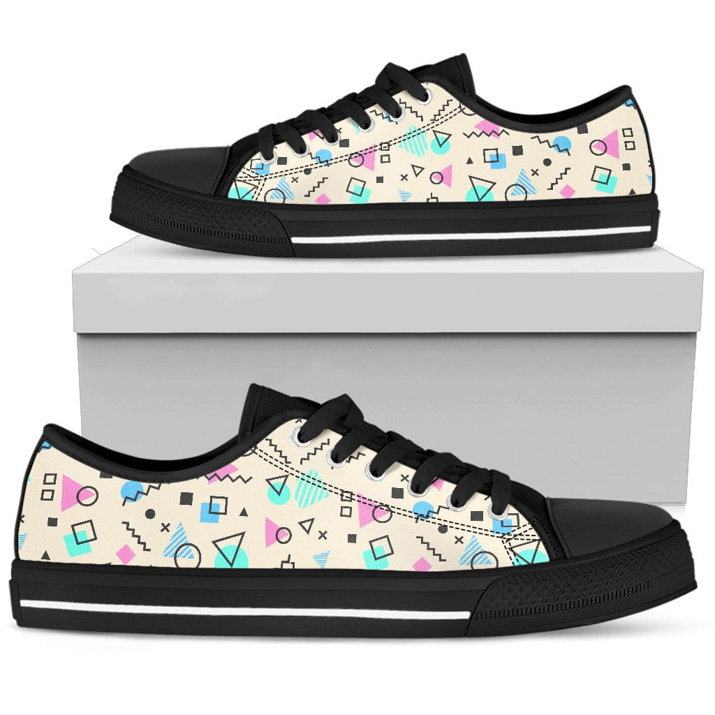 Minimal Shapes Womens Low Top Tennis Shoe Black
