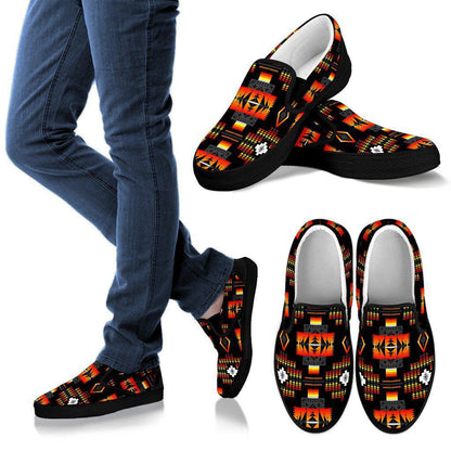 Seven Tribes Black Sopo Mens Slip ons Shoes Black Soles