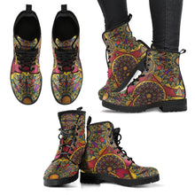 Red and Gold Mandala Handcrafted Boots
