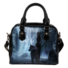 White Wolf Fantasy Leather Shoulder Bag