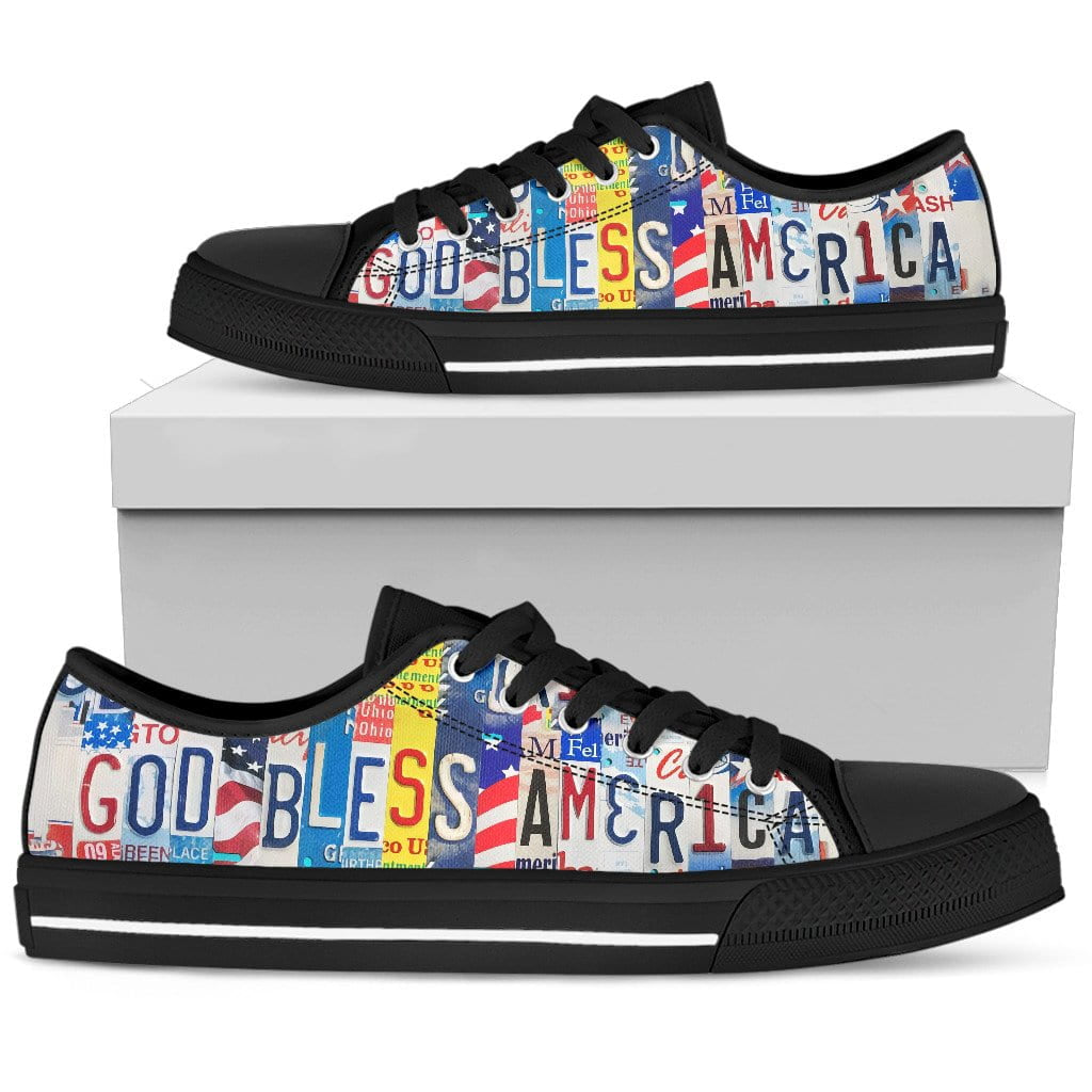God Bless America Low Top Womens Tennis Shoes