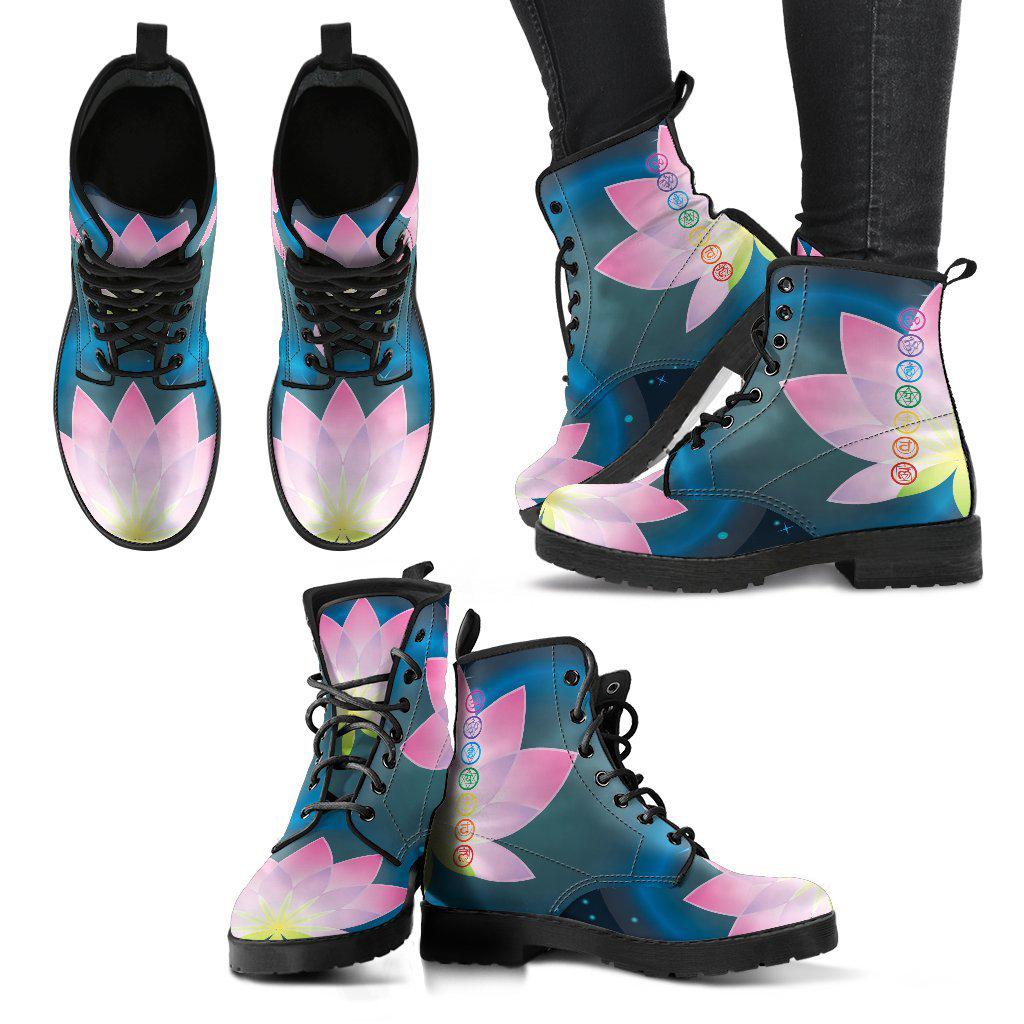 Lotus Chakra Mandala Women's Leather Boots
