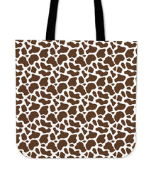 Brown Cow Print Canvas Tote Bag