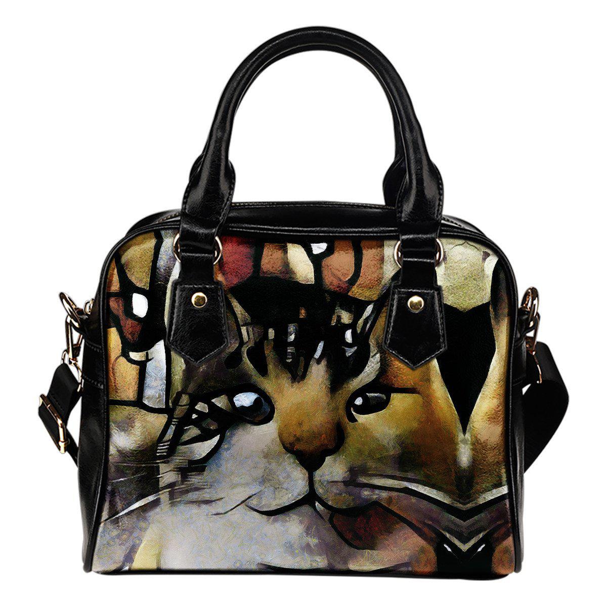 Art Cat Shoulder Handbag