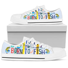 Born To Fish Low Top Mens Tennis Shoes White