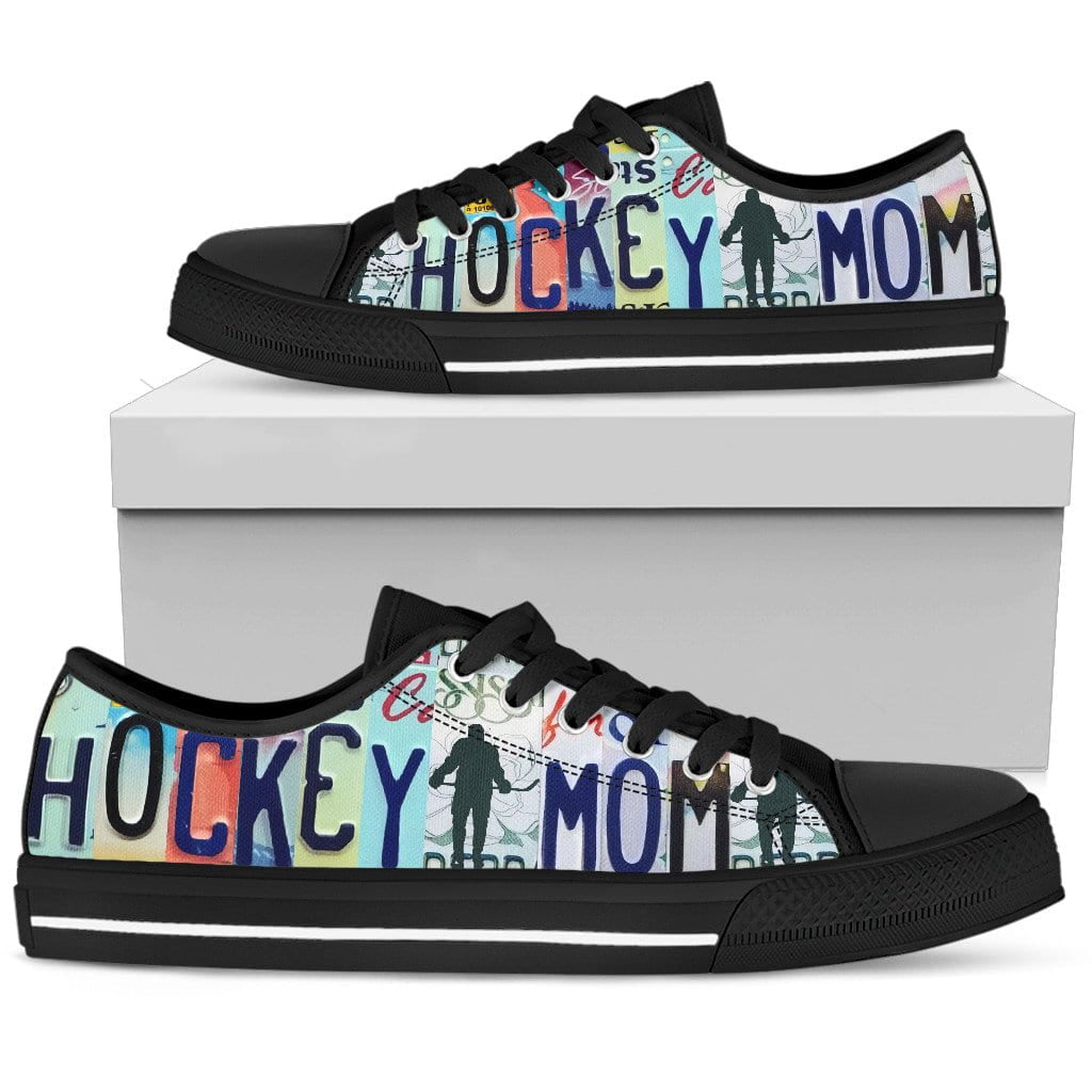 Hockey Mom Low Top Womens Tennis Shoes Black