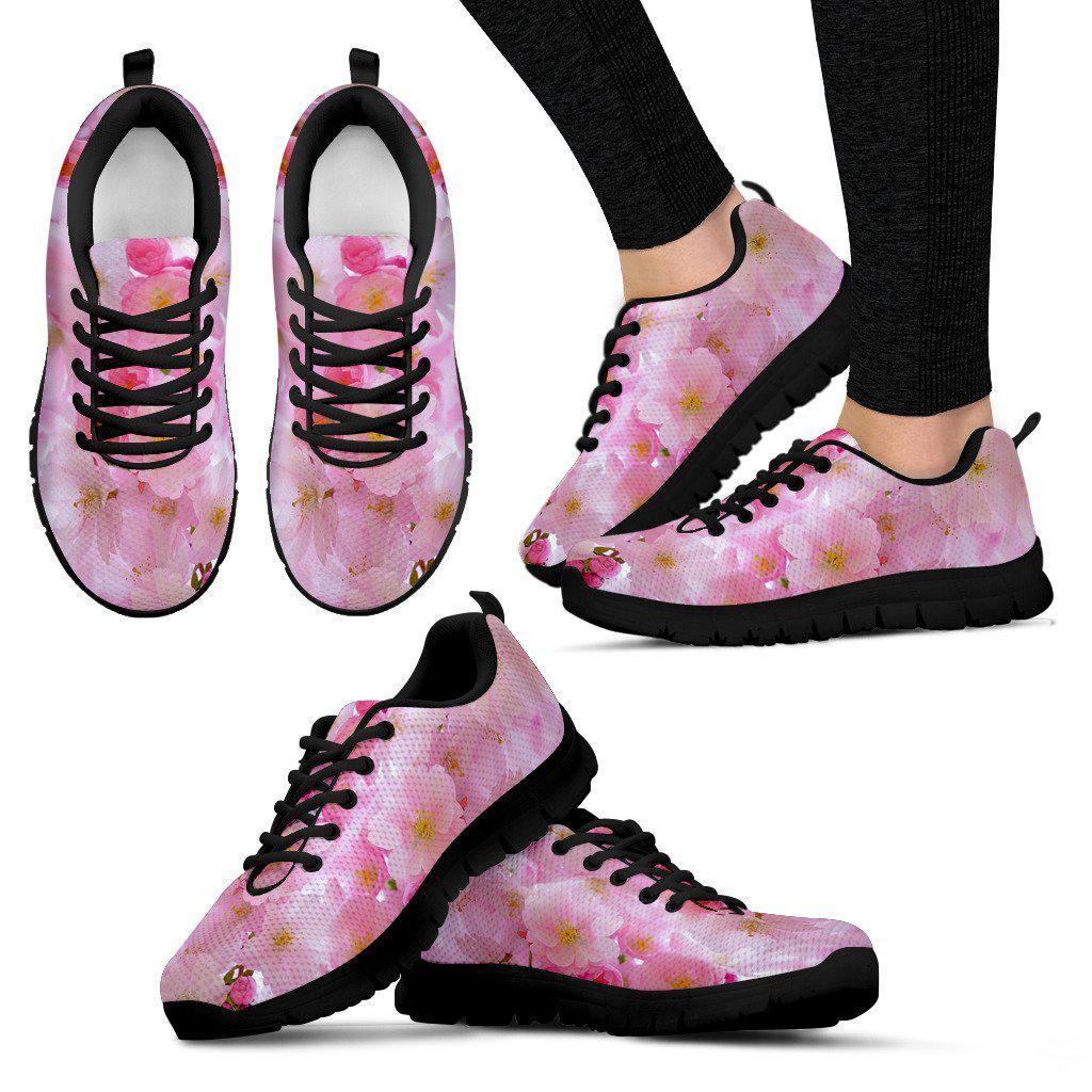 Cherry Blossom Women's Sneakers Black