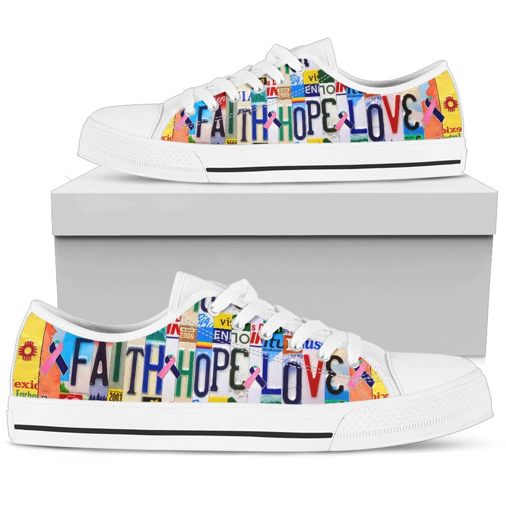 Faith Hope Love Thyroid Cancer Low Top Tennis Shoes