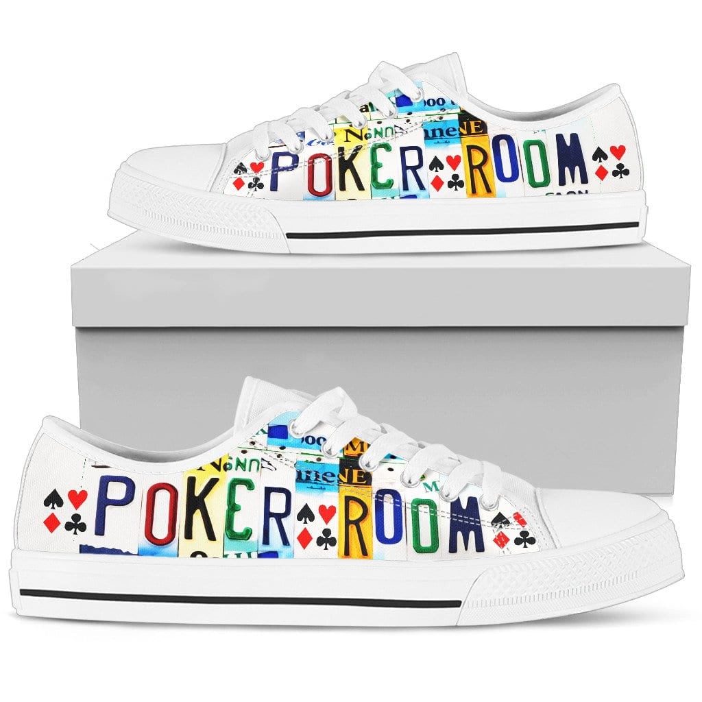 Poker Room Low Top Mens Tennis Shoes White
