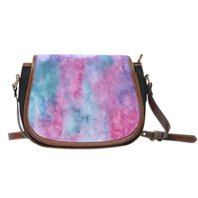 Watercolor Pink Canvas Saddle Bag