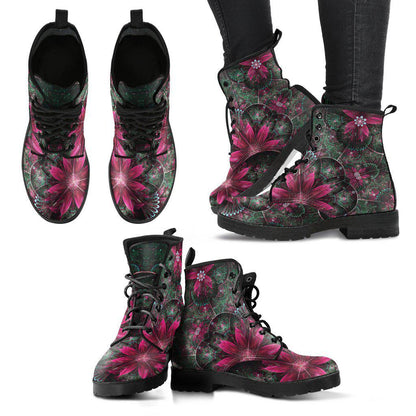 Fractal Flower Women's Leather Boots
