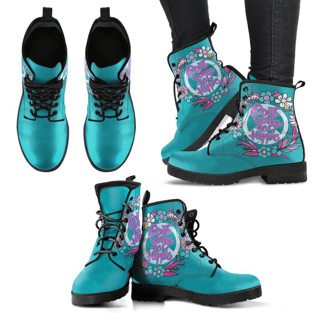 Dont Worry Be Hippie Women's Leather Boots