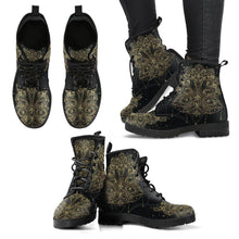 Golden Lotus Mandala Women's Leather Boots