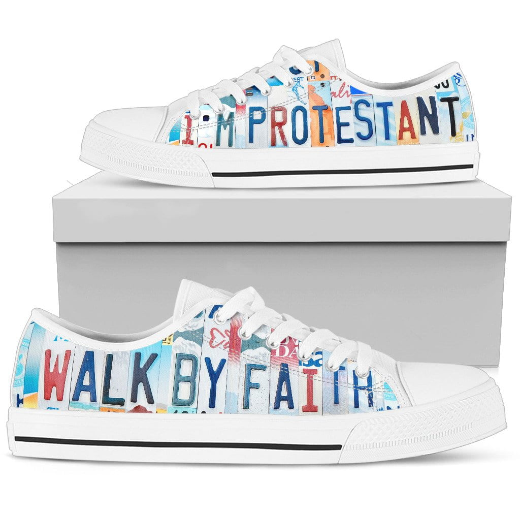 I'm Protestant Low Top Mens Tennis Shoes