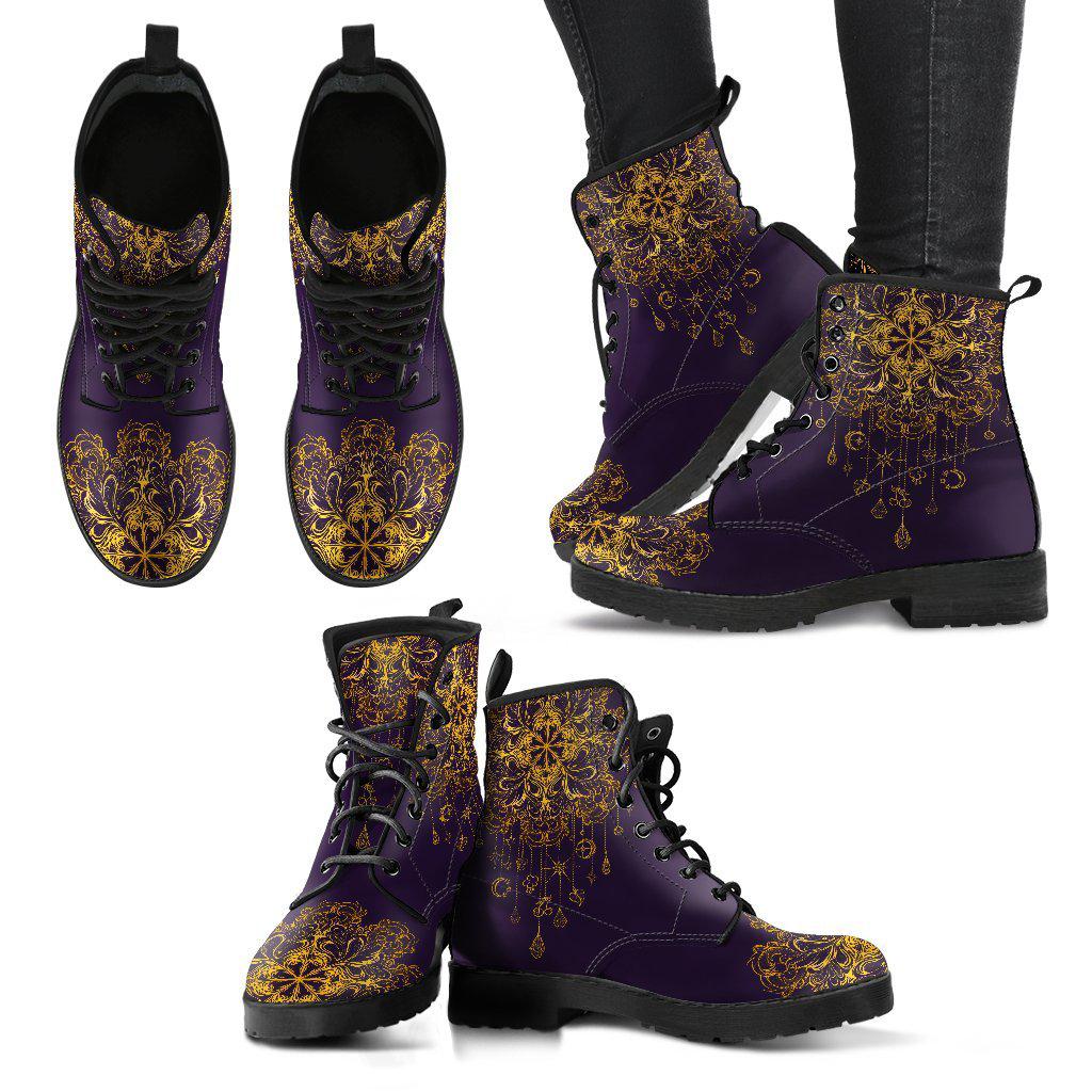Lotus Mandala Dreamcatcher Women's Leather Boots