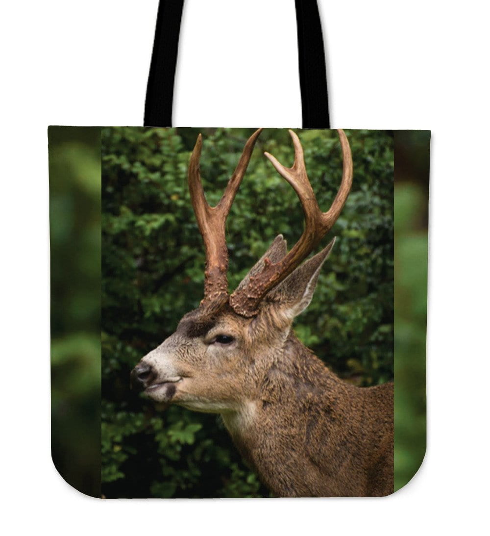 Deer Head Green Tote Bag