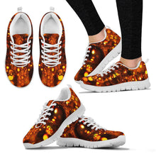 Orange Water Droplets White Border Women's Sneakers
