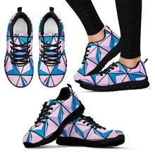 Pink Polygons Black Border women's Sneakers