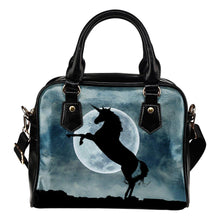 Moonlight Unicorn Leather Shoulder Handbag