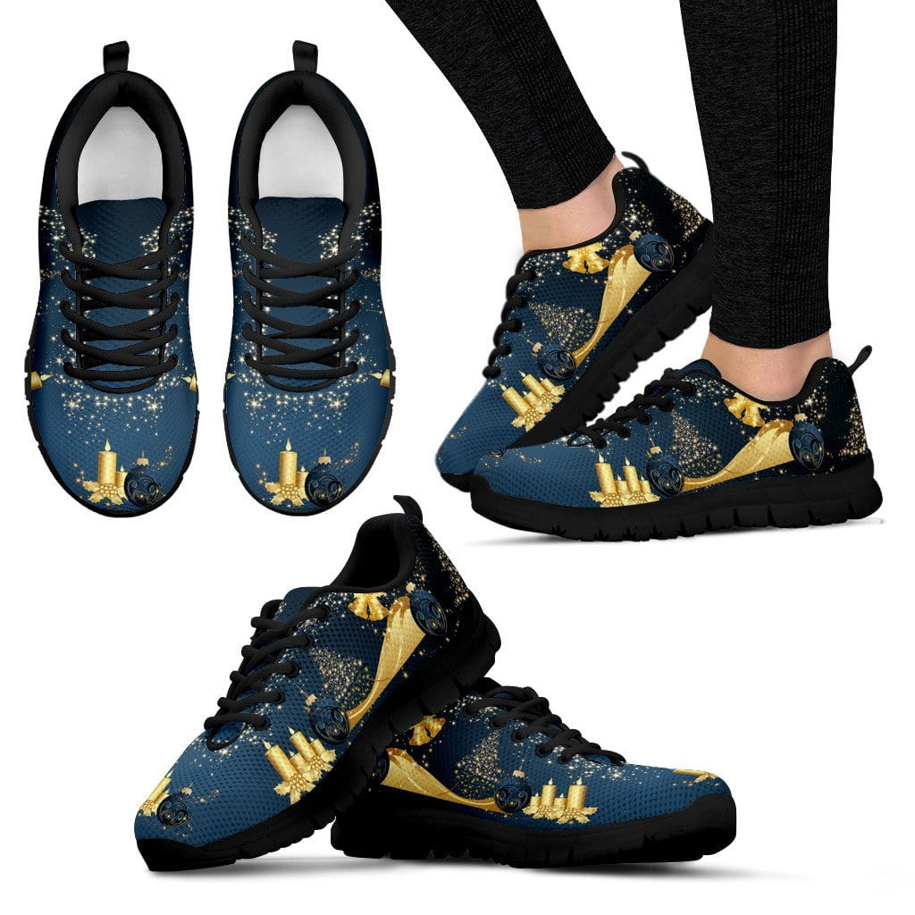 Gold Christmas Women's Sneakers
