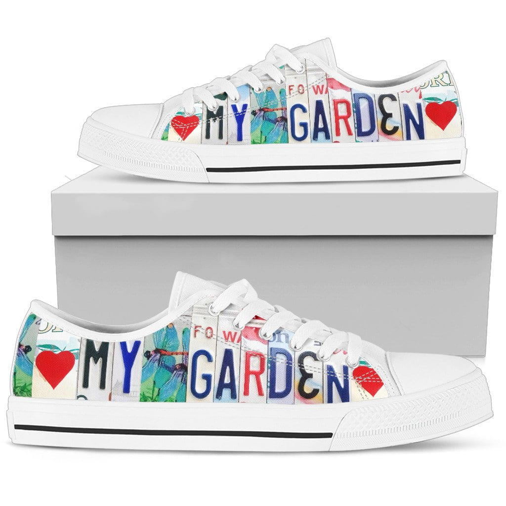 Love My Garden Low Top Womens Tennis Shoes White